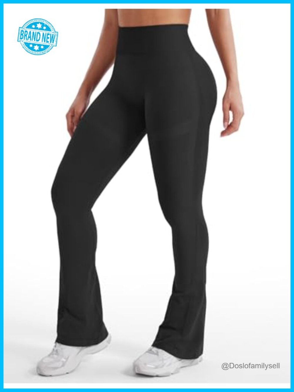 Mini Flared Impact Leggings 30" Seamless Hidden Scrunch Yoga Pants Bootcut High - Picture 2 of 6